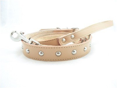 Vybíjaný obojok BEIGE